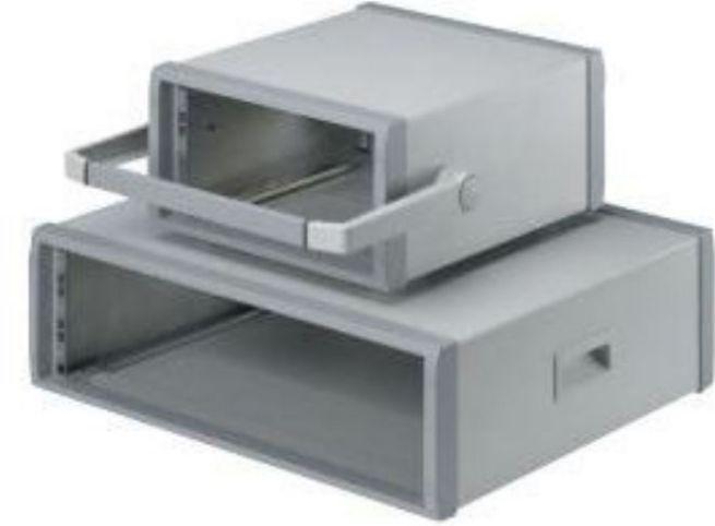 OKW Enclosures-M6019325-AL Kästen, Gehäuse und Gestelle Light Gray/Mid Gray Aluminum Rack Mount 19in Rack Case