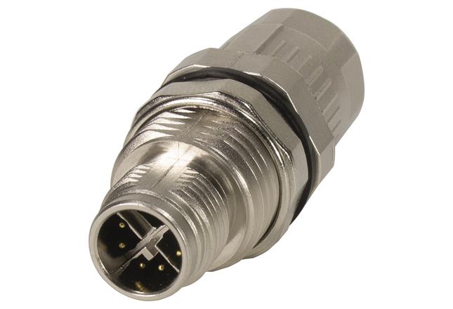 HARTING-21038811825 Steckverbinder, rund Conn M12 Circular PIN 8 POS Crimp/Screw ST Panel Mount 8 Terminal 1 Port