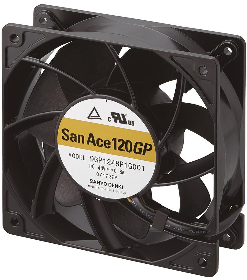 SANYO DENKI-9GP1224P1G001 Compressori e ventole DC Fan Axial Ball Bearing 24V 15V to 30V 247CFM 62dB 120 X 120 X 38mm Sensor Bulk
