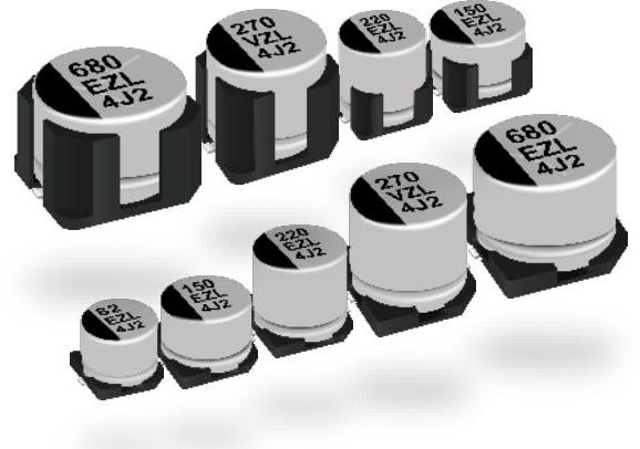 Panasonic Industry-EEH-ZL1E820R Capacitor Aluminum Polymer Cap Aluminum Polymer Hybrid 82uF 25VDC 20%( 5 X 5.8mm) SMD 0.058 Ohm 1A 4000h 135°C T/R Automotive AEC-Q200