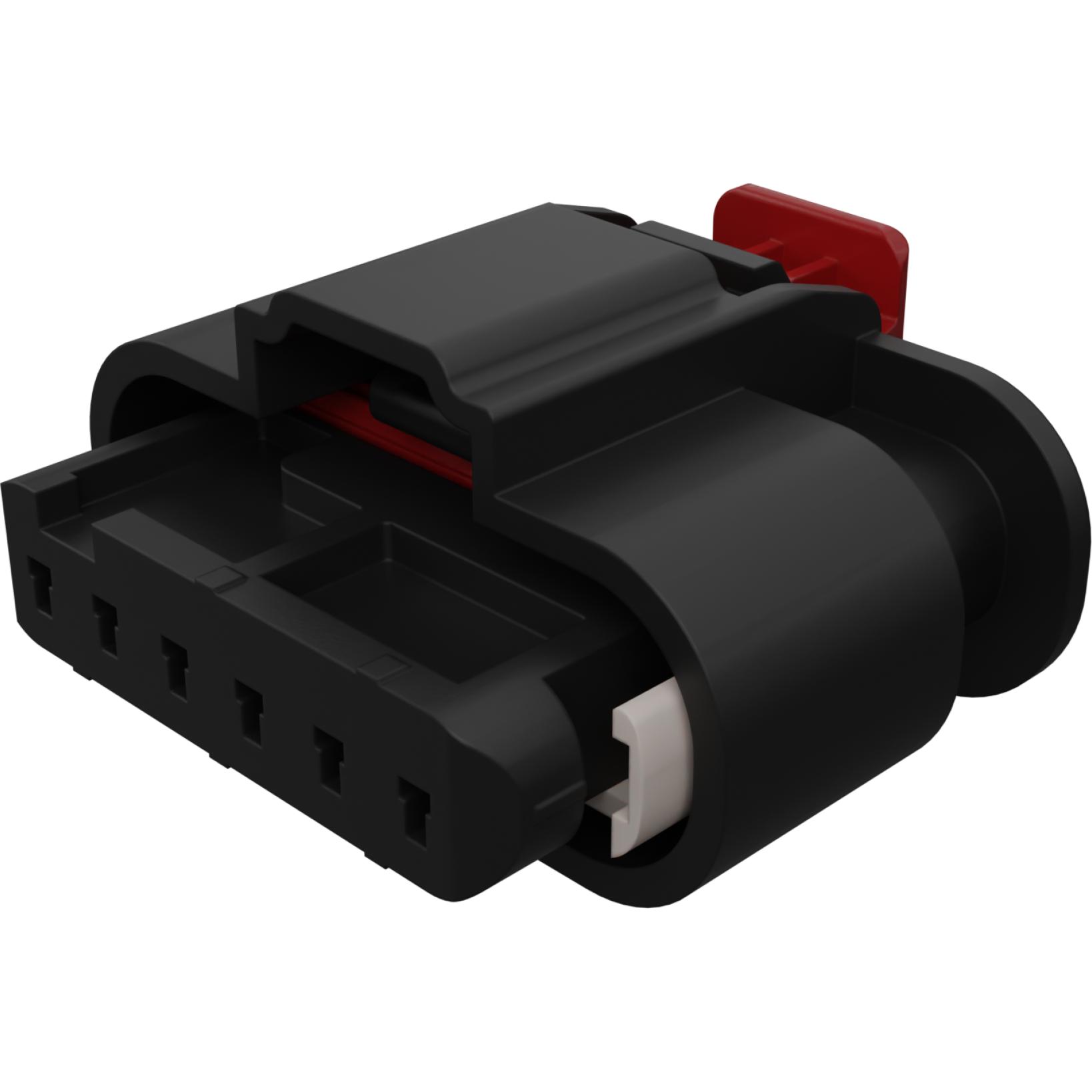 Molex-0349006119 Custodia filo connettore dedicato Conn Housing F 6 POS 4mm Crimp ST Cable Mount Black MXP120™ Bag