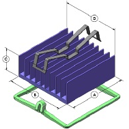 Advanced Thermal Solutions-ATS-X53400G-C1-R0 Heat Sinks Heat Sink Passive BGA Extruded Clip Aluminum 4.6°C/W Blue Anodized