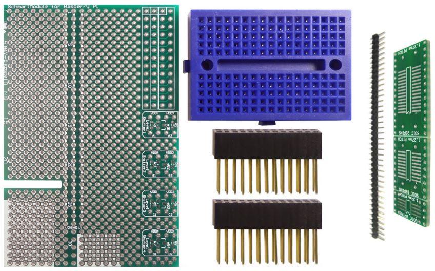 SchmartBoard-710-0010-04 Kit e strumenti di sviluppo 710-0010-04 SchmartBoard Development Kits & Tools ez 1.27mm Pitch SOIC Raspberry Pi Add-on Board Kit - Arrow.com