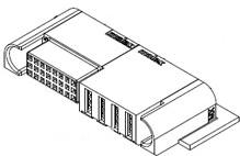 Molex-0464363001 Potencia del conector EXTreme Ten60Power Right-Angle Receptacle with Side Guides, 24 Signal Circuits, 4 Power Circuits
