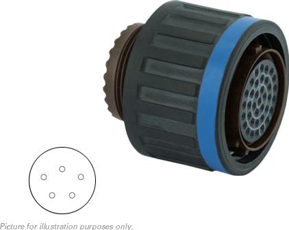 SOURIAU-8D515J05BA Steckverbinder, rund Conn Circular SKT 5 POS Crimp ST Cable Mount 5 Terminal 1 Port