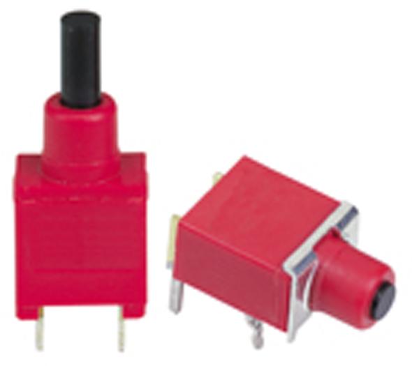 Grayhill-38GWSP9M7RT Druckknopfschalter Switch Push Button OFF (ON) SPST Round Plunger 20VAC 20VDC 0.4VA Momentary Thru-Hole PC Pins