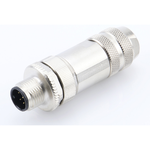 Micro-Change (M12) Field Attachable Connector 8 Poles Straight Male Shielded Screw Termination Cable Diameter 6.00-8.00mm