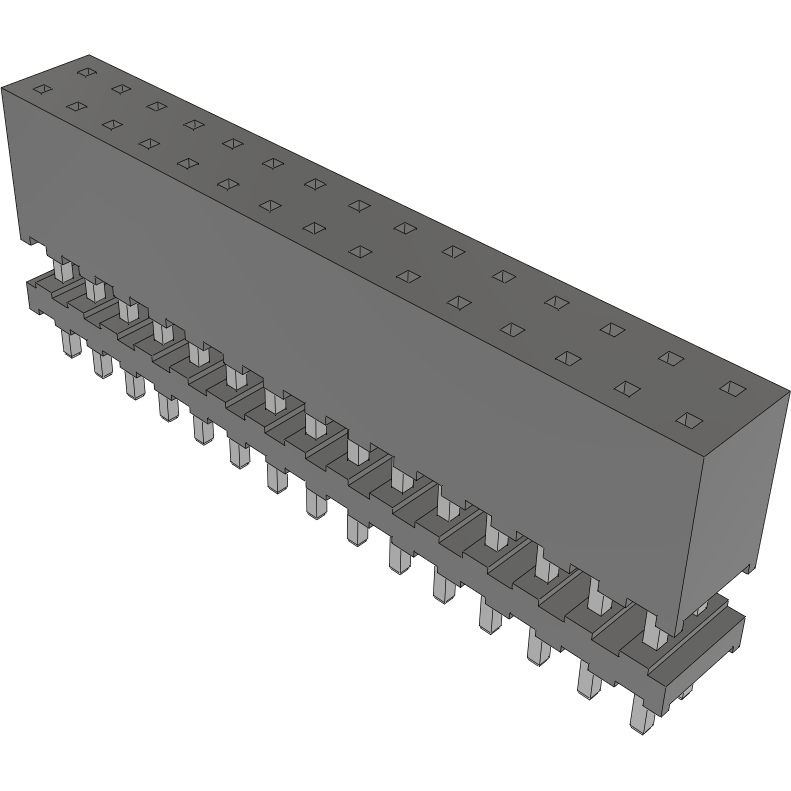 Samtec-ESQT-115-03-L-D-375 Embases de raccordement et réceptacles PCB Conn Elevated Socket SKT 30 POS 2mm Solder ST Top Entry Thru-Hole Tube