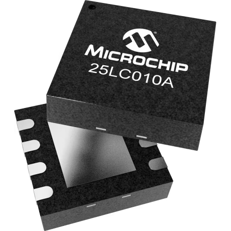 Microchip Technology-25LC010AT-I/MC EEPROM EEPROM Serial-SPI 1K-bit 128 x 8 3.3V/5V 8-Pin DFN EP T/R