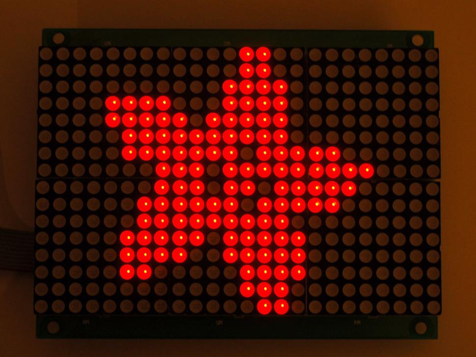 Adafruit Industries-555 LED-Anzeigen, Punktmatrix 16x24 Red LED Matrix Panel - Chainable HT1632C Driver