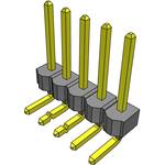 Conn Unshrouded Header HDR 5 POS 2.54mm Solder RA Side Entry Thru-Hole Bulk