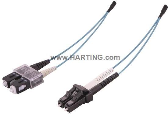 HARTING-33012410030034 Assemblage de câble à fibre optique Cable Assembly Fiber Optic 3m Duplex SC to Duplex LC 2 to 2 POS PL-PL