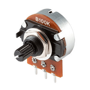 Same Sky (formerly CUI Devices)-PTN24A-A1015K1PB Resistor, capacitores variables, potenciómetres y reostates Res Carbon Film POT 10K Ohm 20% 0.5W(1/2W) 1(Elec)/1(Mech)Turns 6mm (24 X 25 X 30mm) Pin Thru-Hole