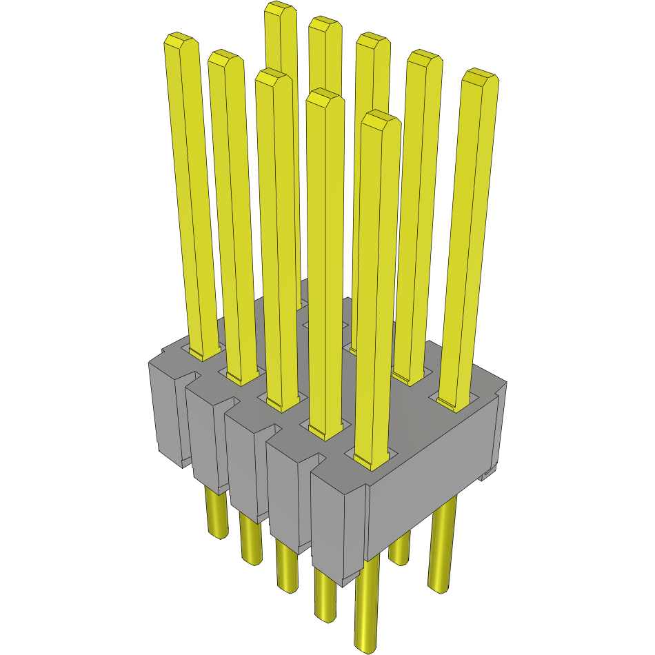 Samtec-MTMS-105-53-L-D-280 Steckverbinderleisten und Leiterplattenbuchsen Conn Unshrouded Header HDR 10 POS 1.27mm Solder ST Top Entry Thru-Hole FLEX STACK Bulk