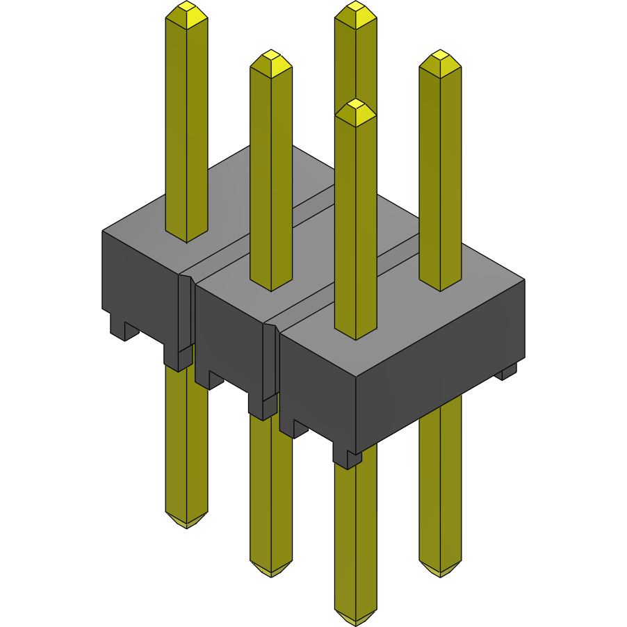 Samtec-TSW-103-08-S-D-002 Connector Headers and PCB Receptacles Conn Unshrouded Header HDR 6 POS 2.54mm Solder ST Top Entry Thru-Hole Bulk