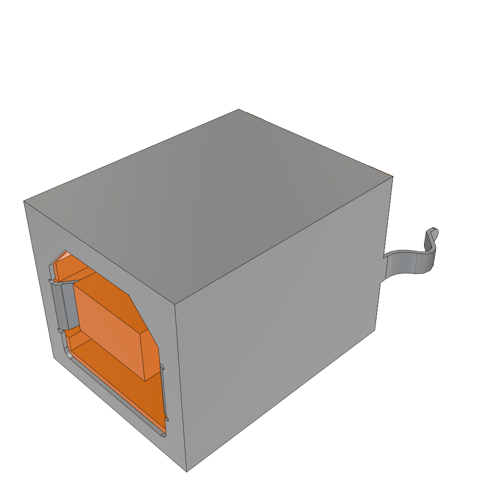 Samtec-USBR-B-S-F-O-VT Connector USB Conn USB 2.0 Type B RCP 4 POS 2.5mm Solder ST Thru-Hole 4 Terminal 1 Port Tray