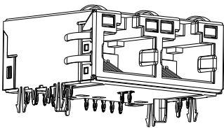 Bel-1840572-7 Connector Telephone and Telecom Conn RJ-45 F 16 POS 1.01mm Press Fit RA Thru-Hole 28 Terminal 2 Port Tray