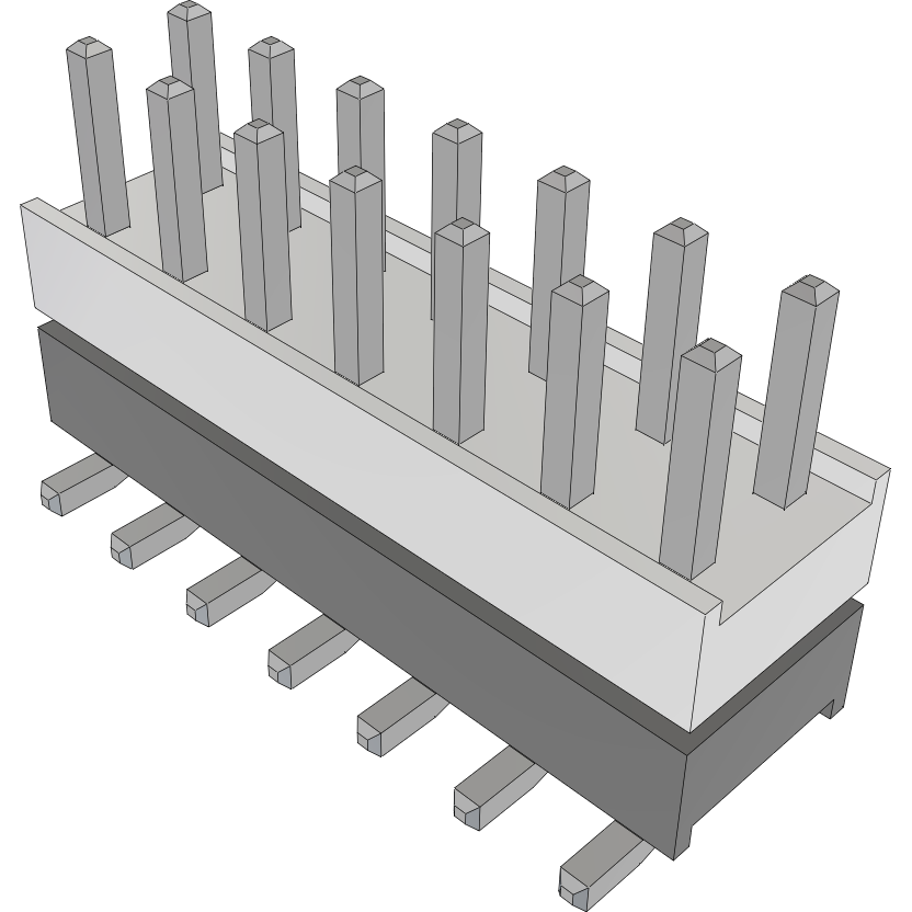 Samtec-HW-07-17-T-D-270-SM Steckverbinderleisten und Leiterplattenbuchsen Conn Board Stacker HDR 14 POS 2.54mm Solder ST Top Entry SMD Tube