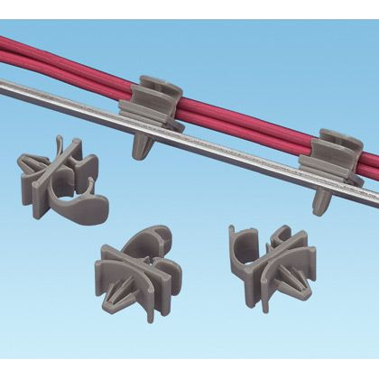 Panduit-LWC25-H25-C20 null Cable Management, Latching Wire Clip Nylon 6/6 Black Push Barb 6.4mm