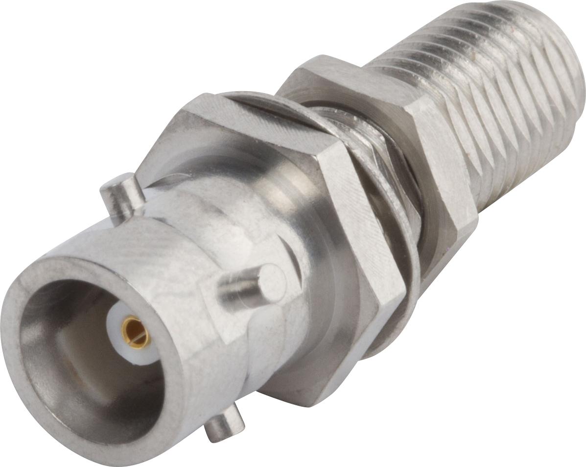 Amphenol SV Microwave-SF1187-6626 RF-Steckverbinder Conn ZMA-SMA Adapter 0Hz to 12.4GHz 50Ohm ST Panel Mount F/F Gold Over Nickel Tray