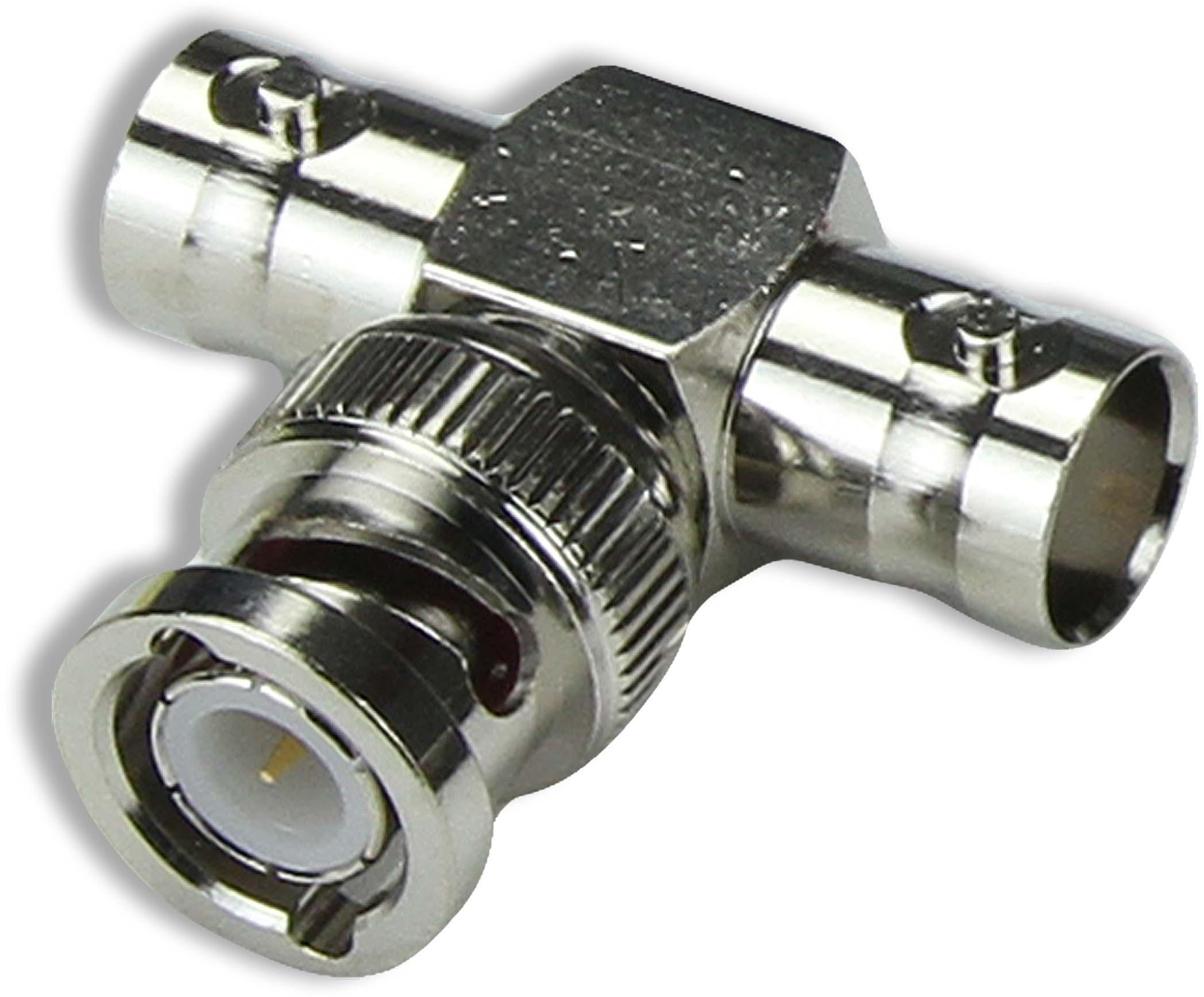 Cal Test Electronics-CT2411 Conector RF Conn BNC-Triaxial Adapter 0Hz to 4GHz 50Ohm T Style Cable Mount PL/(2)RCP Gold Bag