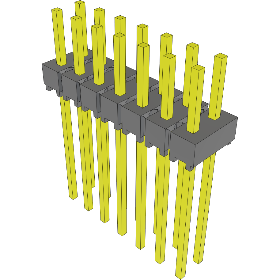 Samtec-MTSW-107-10-L-D-200 Steckverbinderleisten und Leiterplattenbuchsen Conn Unshrouded Header HDR 14 POS 2.54mm Solder ST Top Entry Thru-Hole Bulk