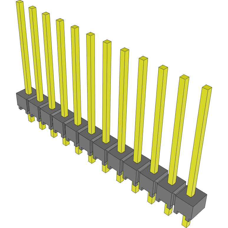 Samtec-MTSW-112-09-S-S-540 Steckverbinderleisten und Leiterplattenbuchsen Conn Unshrouded Header HDR 12 POS 2.54mm Solder ST Top Entry Thru-Hole Bulk