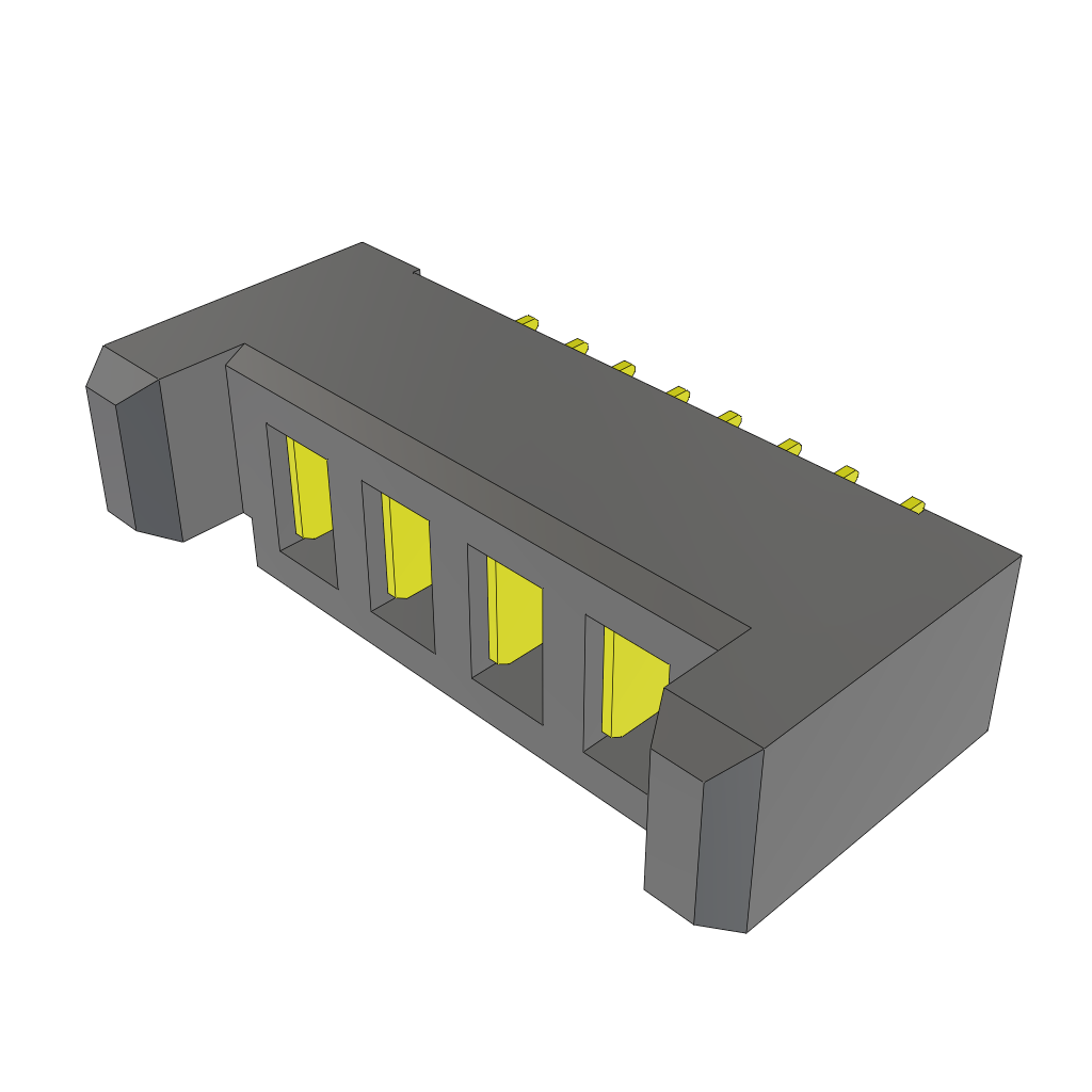 Samtec-UPS-04-07.0-01-L-V Embases de raccordement et réceptacles PCB Conn Dual Blade Power Header RCP 4Power POS 2mm Solder ST Top Entry Thru-Hole PowerStrip™ Tube
