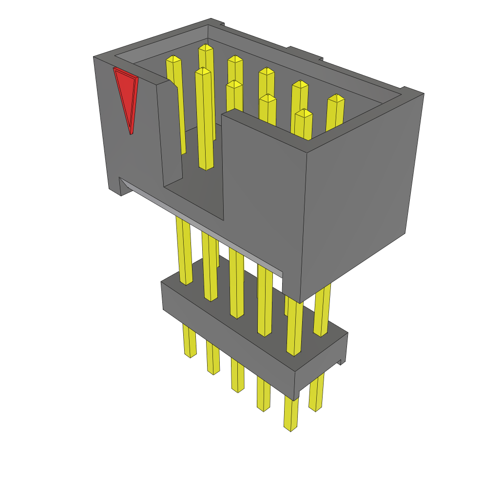 Samtec-ZSS-105-04-S-D-815-LL Embases de raccordement et réceptacles PCB Conn Elevated Shrouded Header HDR 10 POS 2.54mm Solder ST Top Entry Thru-Hole Bulk