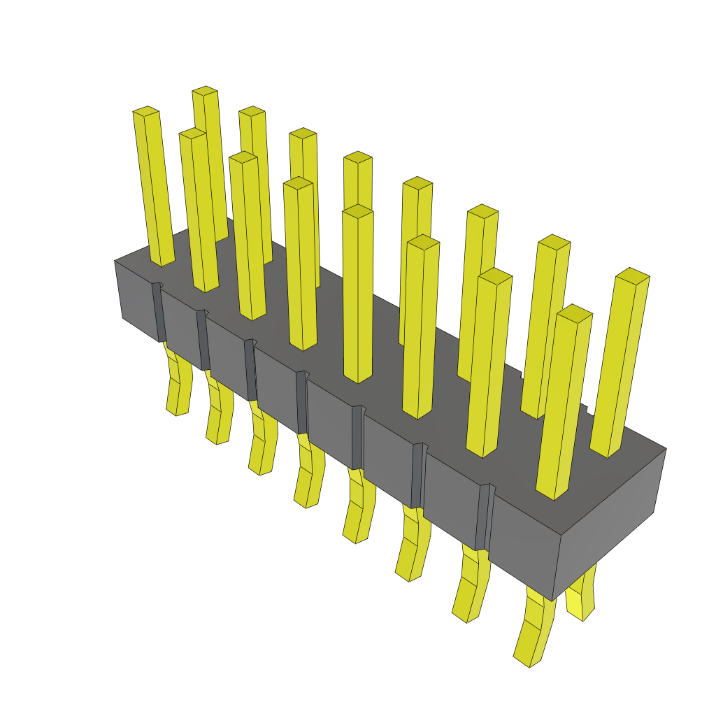 Samtec-TSM-108-01-L-EM Steckverbinderleisten und Leiterplattenbuchsen Conn Unshrouded Header HDR 16 POS 2.54mm Solder ST Top Entry Edge Mount Tube