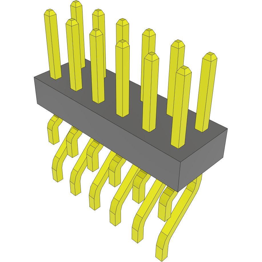 Samtec-MMT-106-02-L-DH Steckverbinderleisten und Leiterplattenbuchsen Conn Unshrouded Header HDR 12 POS 2mm Solder RA Side Entry SMD Tube
