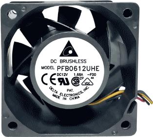 Delta Electronics-PFB0624GHE-F00 Gebläse und Lüfter DC Fan Axial Ball Bearing 24V 14V to 26.4V 55.63CFM 57.5dB 60 X 60 X 38mm Sensor