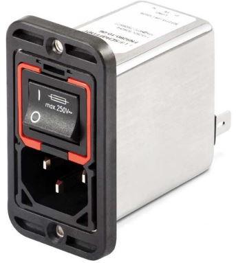 Schaffner-FN9290-1-06 Módulos de entrada de energía Power Entry Module Filtered M 3 POS 250VAC 1A Fuse/Switch ST 1 Port