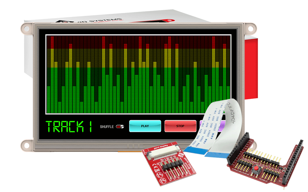 4D Systems-GEN4-ULCD-70DT-AR TFT-Module 7.0" gen4 LCD pack for Arduino with gen4-uLCD-70DT, Arduino Adaptor Shield + Cable