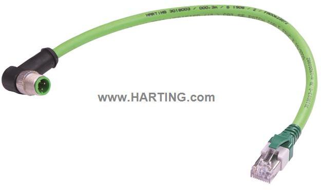 HARTING-09486883018250 Andere Kabelbaugruppen Cable Assembly Round 25m 22AWG RJ-45 to M12 Circular 4 to 4 POS M-M