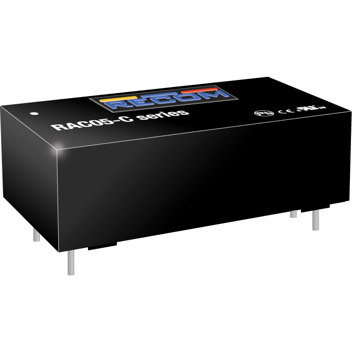 RECOM Power-RAC05-05SC Suministro de energía de AC a CC AC/DC Power Supply Single-OUT 5V 1A 5W 4-Pin Tube