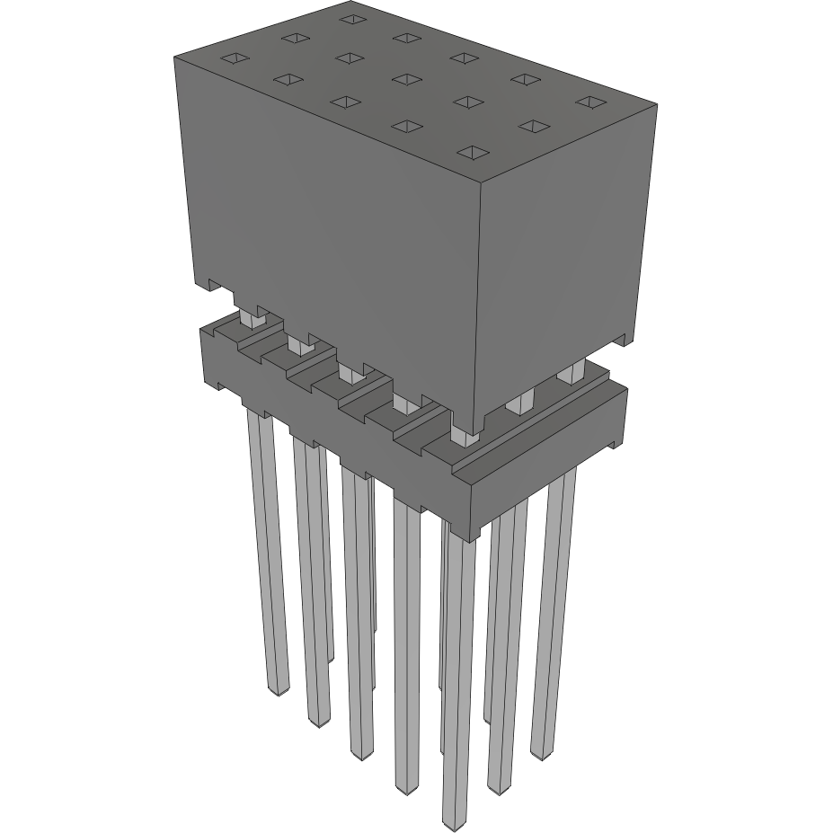 Samtec-ESQT-105-02-F-T-375 Steckverbinderleisten und Leiterplattenbuchsen Conn Elevated Socket SKT 15 POS 2mm Solder ST Top Entry Thru-Hole Layer