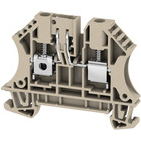 Weidmuller-2436380000 Blocchi terminali connettore Test-disconnect terminal, Screw connection, 4 mm2, 500 V, 32 A, without, Cross-disconnect without, Integral test socket No, TS 35, dark beige