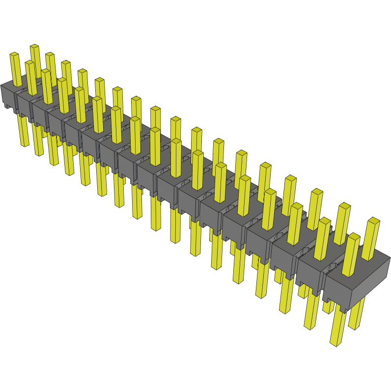 Samtec-MTSW-117-07-G-D-140 Connector Headers and PCB Receptacles Conn Unshrouded Header HDR 34 POS 2.54mm Solder ST Top Entry Thru-Hole Bulk