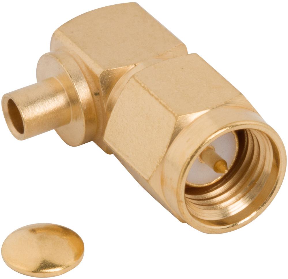 Amphenol RF-901-9221-2A Connector RF Conn SMA 0Hz to 18GHz 50Ohm Solder RA Cable Mount PL Gold Over Nickel