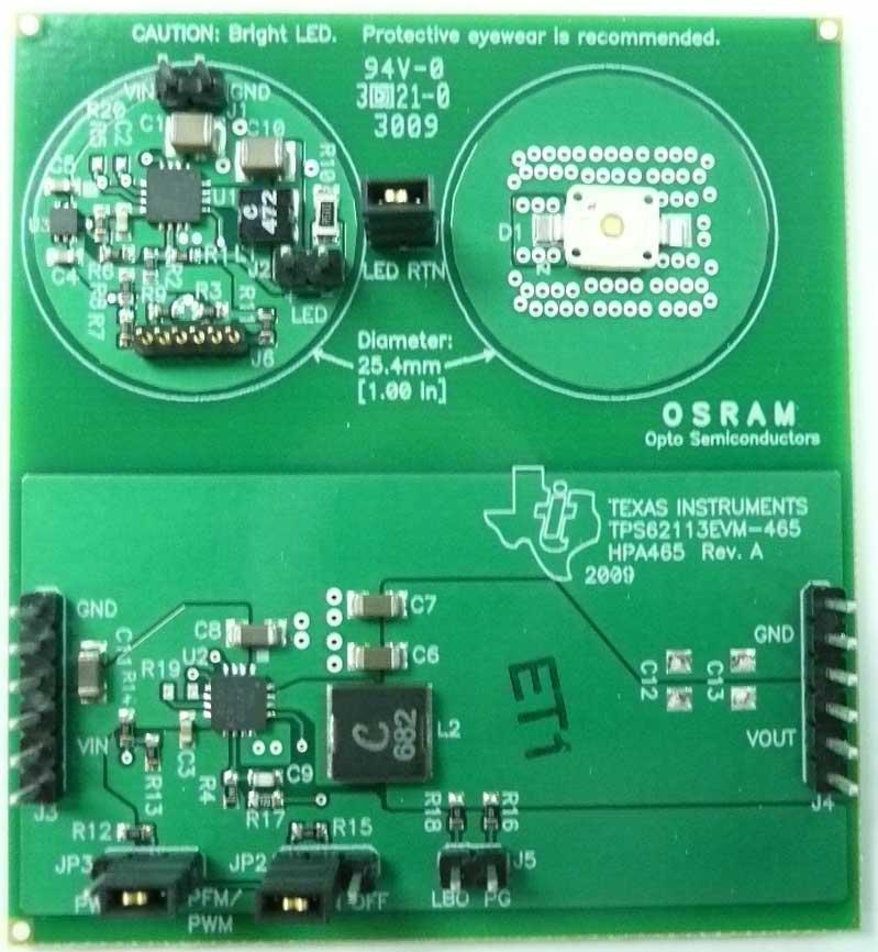 Texas Instruments-TPS62113EVM-465 Power Management Development Boards and Kits TPS62113 DC to DC Converter and Switching Regulator Chip 3.267V to 3.333V Output Evaluation Board