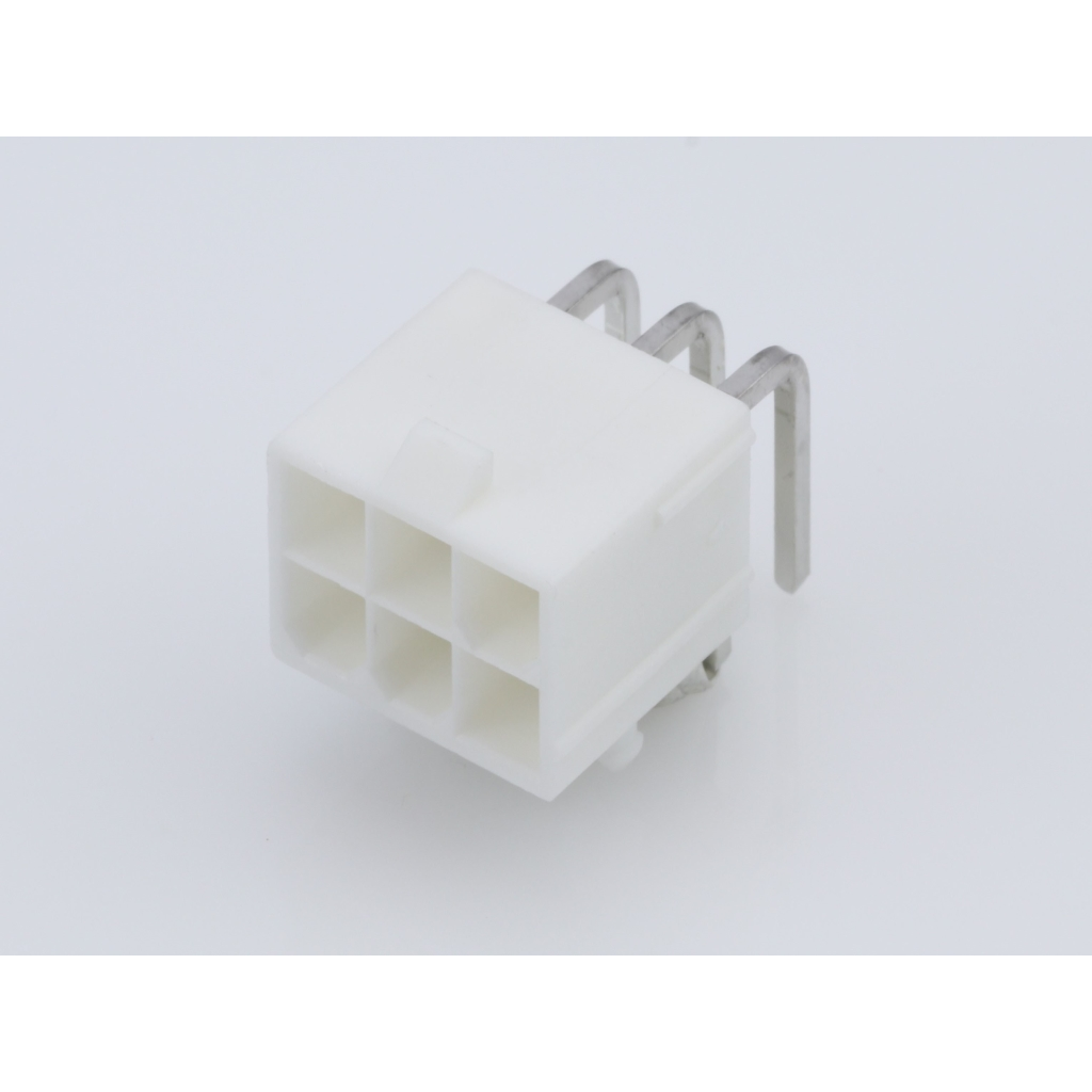 Molex-0039300060 Steckverbinderleisten und Leiterplattenbuchsen Conn Wire to Board HDR 6Power POS 4.2mm Solder RA Side Entry Thru-Hole Mini-Fit Jr Bag