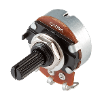 Res Carbon Film POT 10K Ohm 20% 0.5W(1/2W) 1(Elec)/1(Mech)Turns 6mm (24 X 30.5 X 41.2mm) Pin Thru-Hole