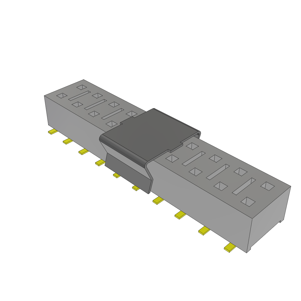 Samtec-HLE-110-02-G-DV-BE-P Embases de raccordement et réceptacles PCB Conn Socket Strip SKT 20 POS 2.54mm Solder ST Bottom Entry SMD Tube