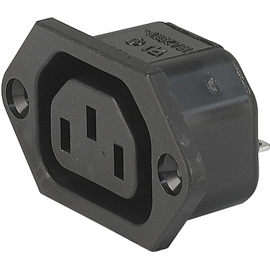 SCHURTER-6600.3300 Raccordement d'alimentation Conn Outlet F 3 POS Faston ST Panel Mount 3 Terminal 1 Port Box