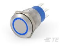 TE Connectivity-AV1920R712Q04 Interruttore a pressione Switch Push Button OFF (ON) DPDT Flush Round Button 3A 250VAC 36VDC Momentary Panel Mount Solder Lug