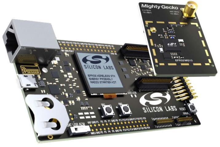 Silicon Labs-SLWRB4174A Cartes et kits de développement de systèmes intégrés EFR32MG13P733F512GM48 Application Processor and SOC Expansion Board 64KB RAM 512KB Flash Linux/Mac OS/Win