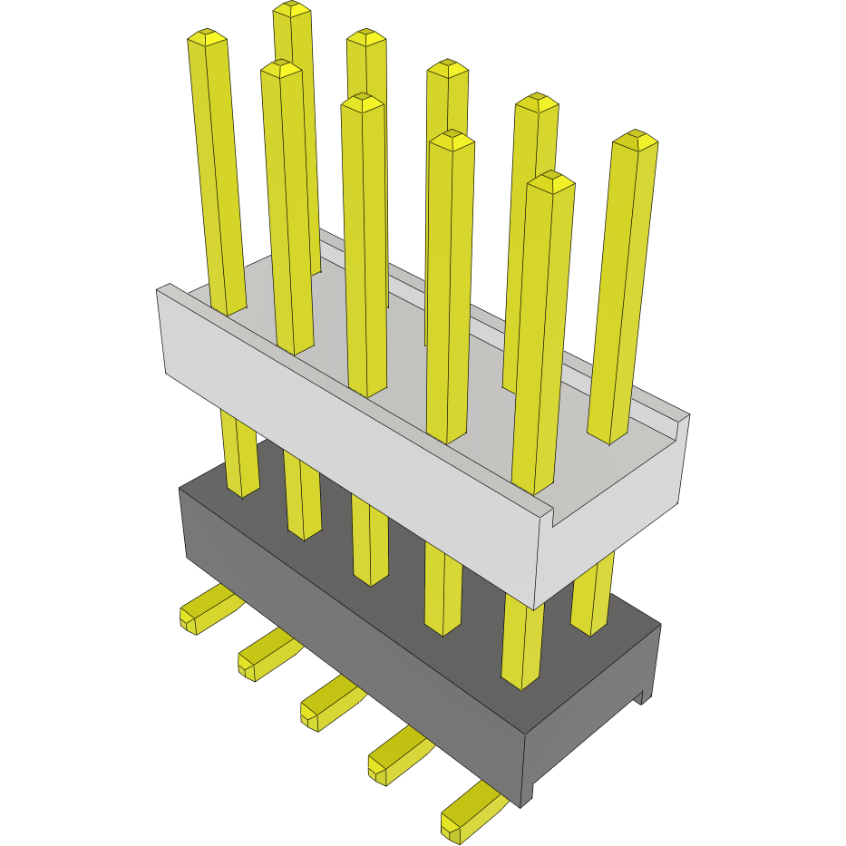 Samtec-HW-05-09-G-D-400-SM Steckverbinderleisten und Leiterplattenbuchsen Conn Board Stacker HDR 10 POS 2.54mm Solder ST Top Entry SMD Tube