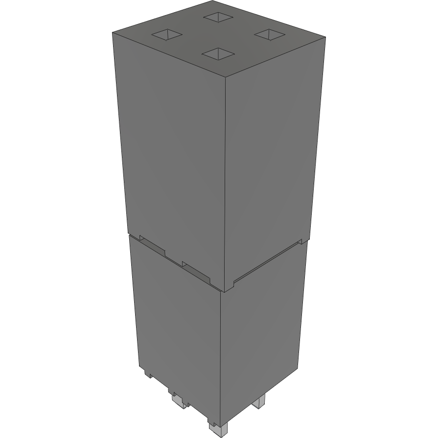 Samtec-ESW-102-58-S-D-LL Steckverbinderleisten und Leiterplattenbuchsen Conn Elevated Socket SKT 4 POS 2.54mm Solder ST Top Entry Thru-Hole Bulk