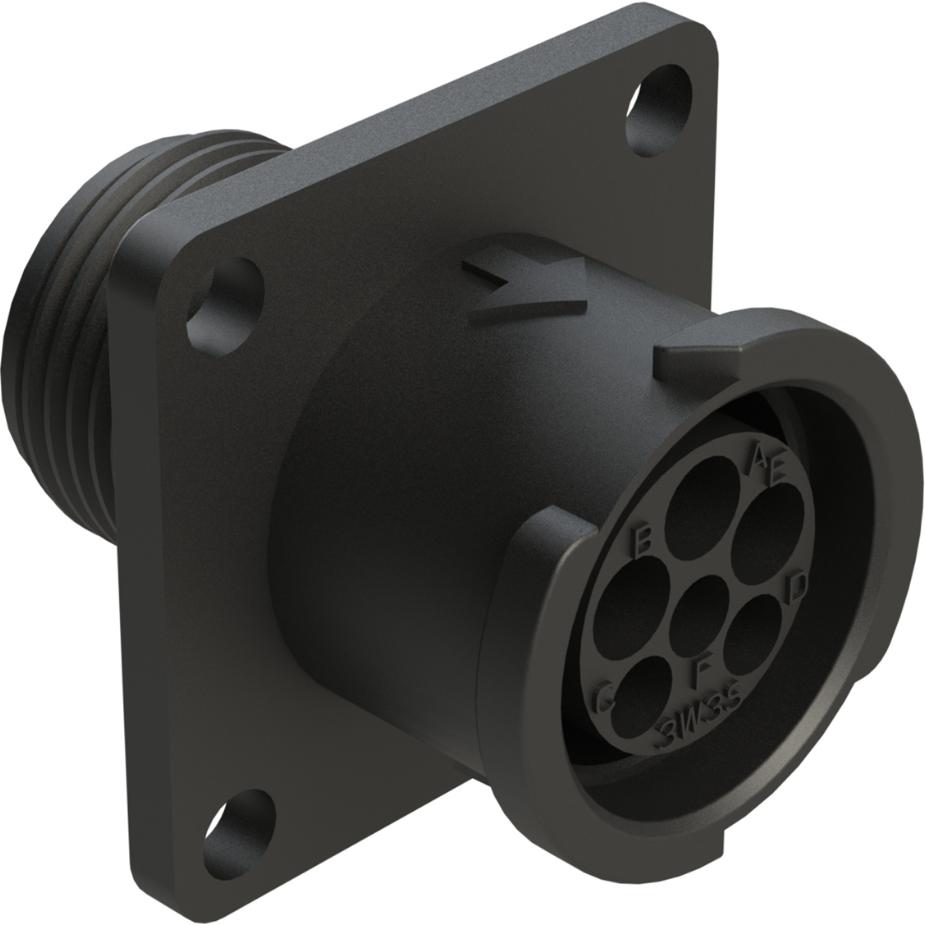 Amphenol-FLS010N3W3S03 Steckverbinder, rund Conn Circular SKT 6 POS Crimp ST Flange Mount 6 Terminal 1 Port Bag